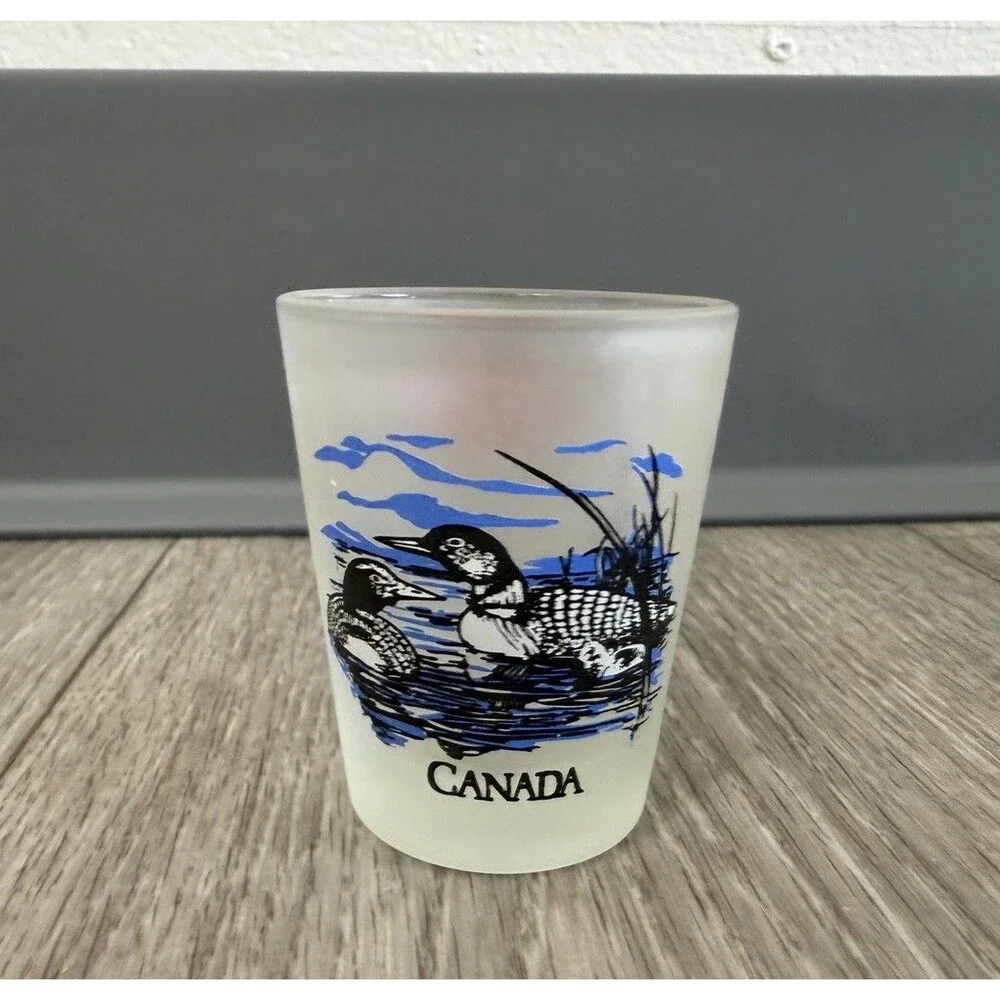 Mississuaga Ontario Canada Frosted Ducks Shot Glass